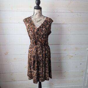 Serra dress women’s L snakeskin print faux wrap animal print casual
